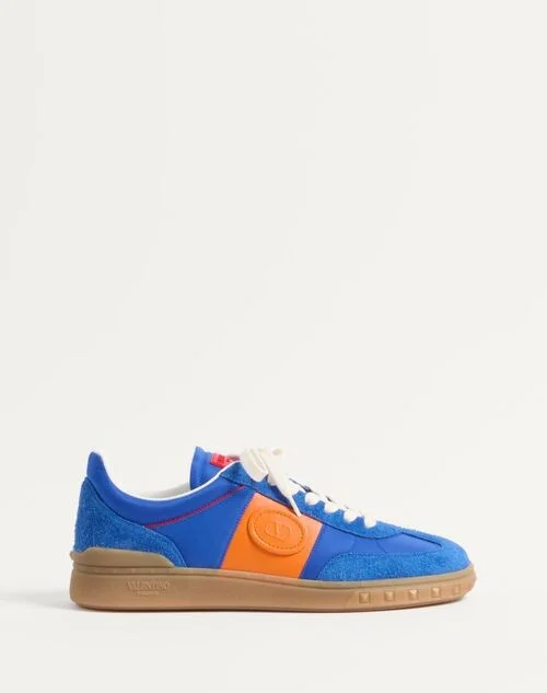 Valentino Garavani Upvillage Low Top Trainer In Crust Leather And Nylon