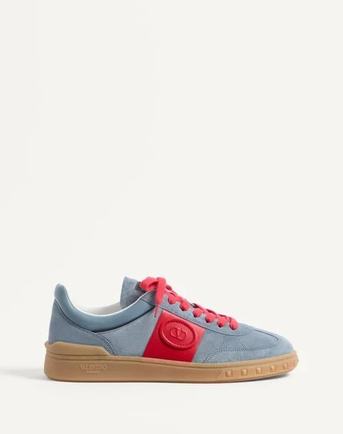 Valentino Garavani Upvillage Low Top Trainer In Split Leather And Calfskin Nappa Leather