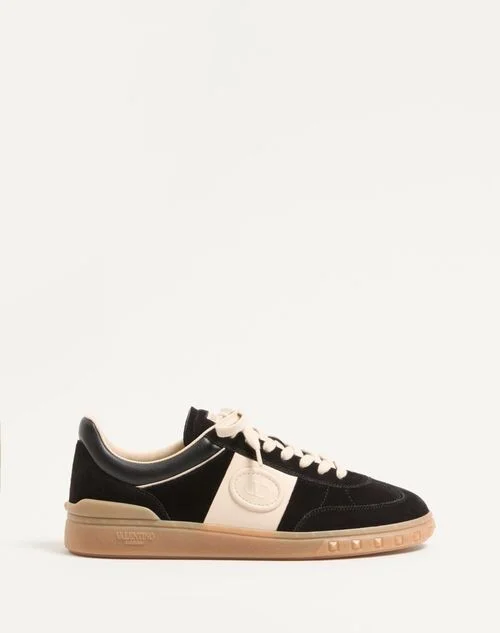 Valentino Garavani Upvillage Low Top Trainer In Split Leather And Calfskin Nappa Leather