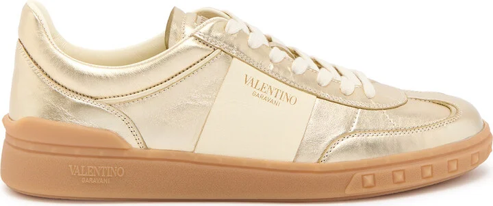 Valentino Garavani Upvillage Panelled Metallic Leather Sneakers