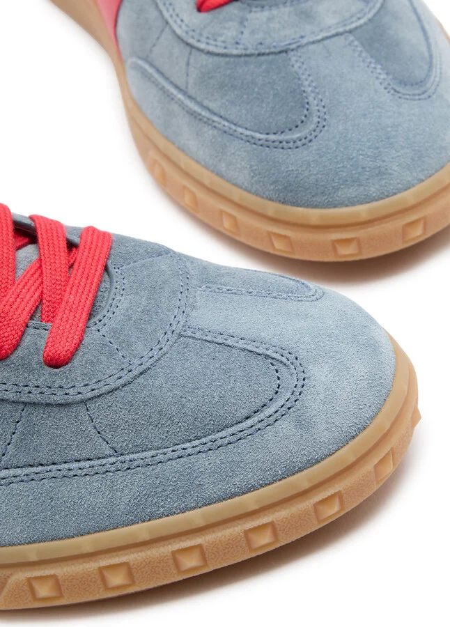 Valentino Garavani Upvillage Panelled Suede Sneakers - Image 3