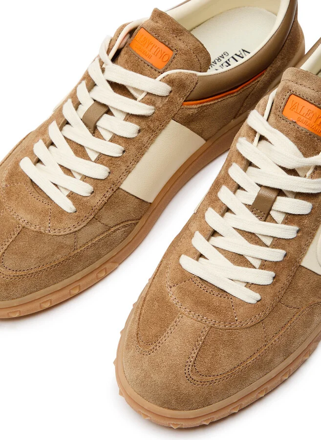 Valentino Garavani Upvillage Panelled Suede Sneakers - Image 3