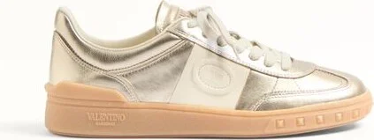 Valentino Garavani Upvillage Trainer In Laminated Calfskin With Nappa Calfskin Leather Band