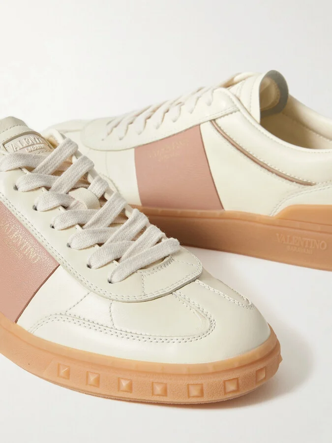 Valentino Garavani - Upvillage Two-tone Leather Sneakers - Ivory - Image 4