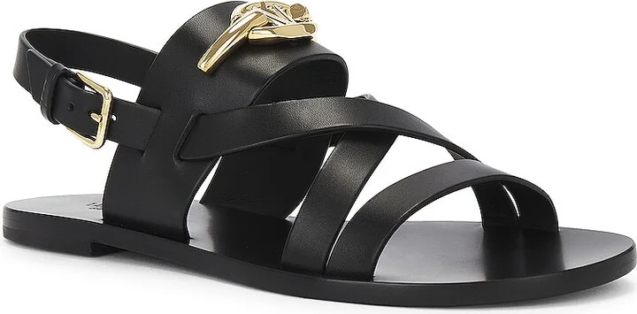 Valentino Garavani V Logo Gate Sandal in Black - Image 2