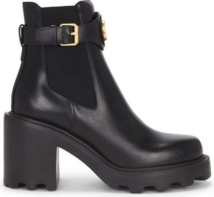 Valentino Garavani V Logo Signature Beatle Boot in Black
