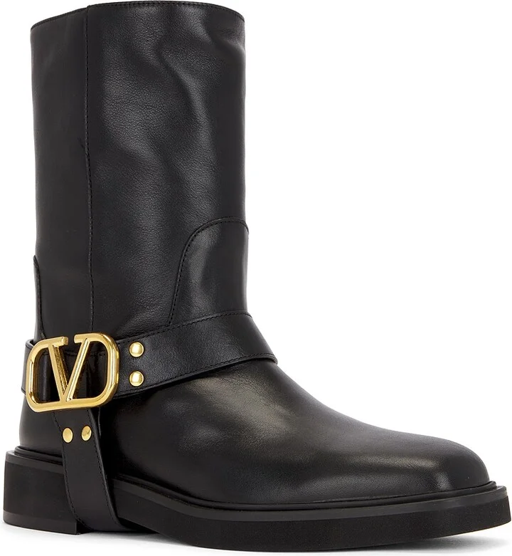 Valentino Garavani V Logo Signature Biker Boot in Black - Image 2