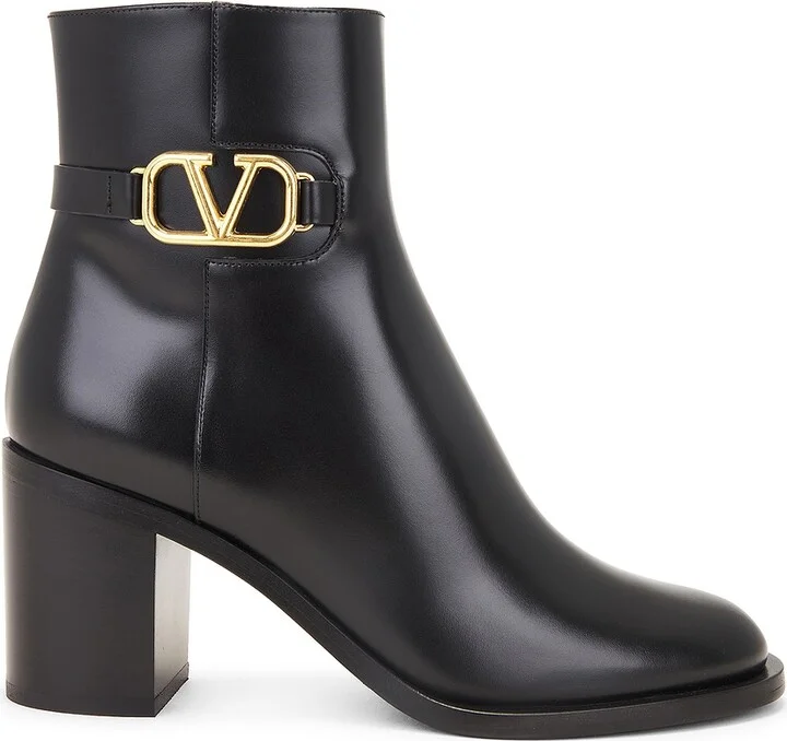 Valentino Garavani V Logo Signature Bootie in Black