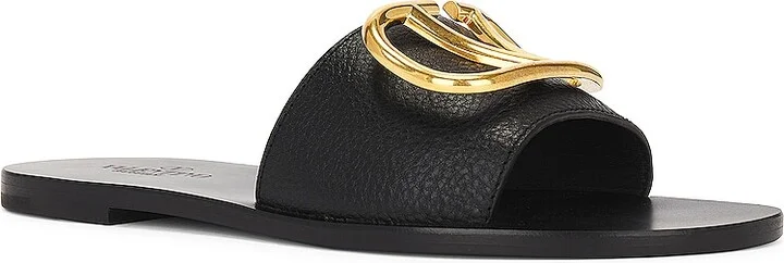 Valentino Garavani V Logo Signature Slide in Black - Image 2