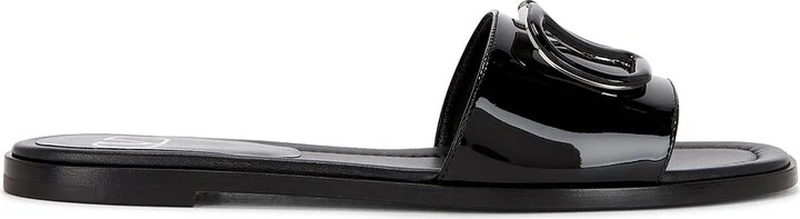 Valentino Garavani V Logo Signature Slide in Black