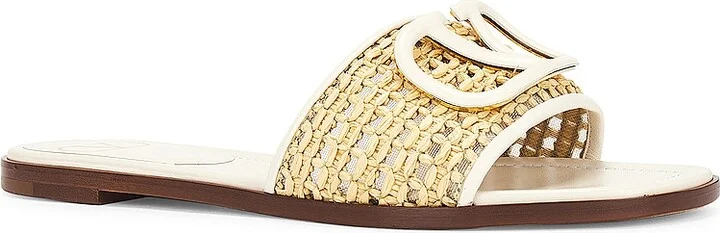 Valentino Garavani V Logo Signature Slide in Ivory - Image 2