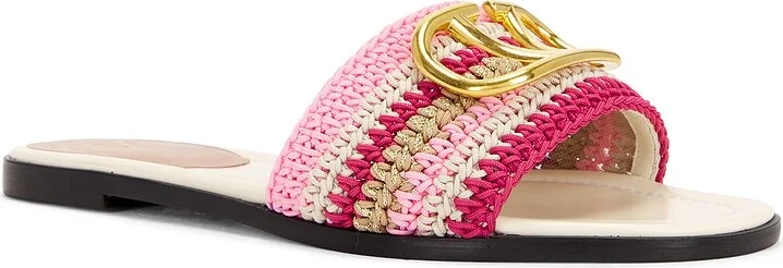 Valentino Garavani V Logo Signature Slide in Pink - Image 2