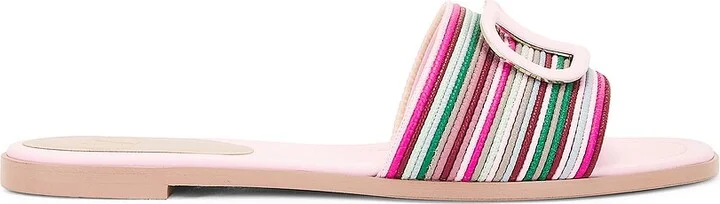 Valentino Garavani V Logo Signature Slide in Pink