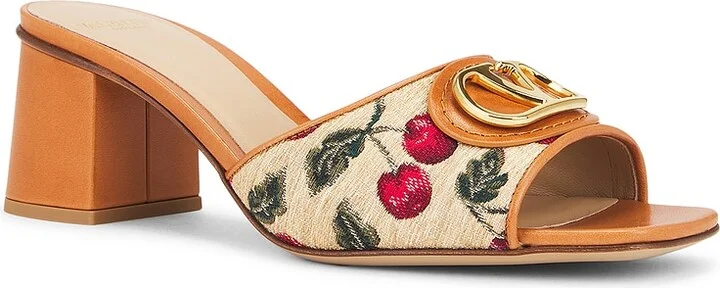 Valentino Garavani V Logo Signature Slide in Tan - Image 2