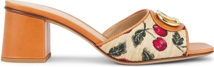 Valentino Garavani V Logo Signature Slide in Tan