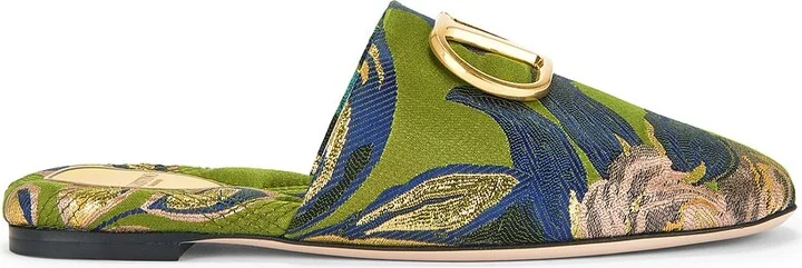 Valentino Garavani V Logo Signature Slipper in Green - Image 2