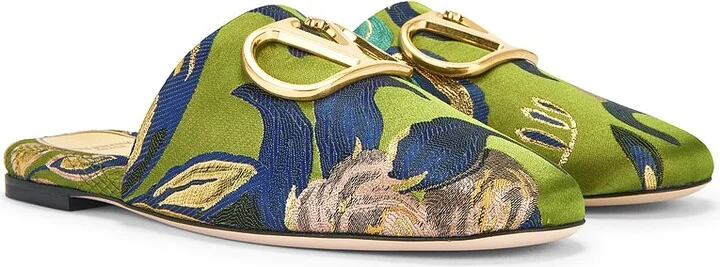 Valentino Garavani V Logo Signature Slipper in Green