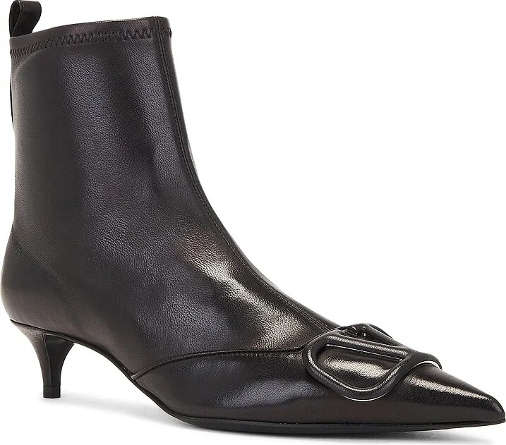 Valentino Garavani V Logo Signature Stretch Bootie in Black - Image 2