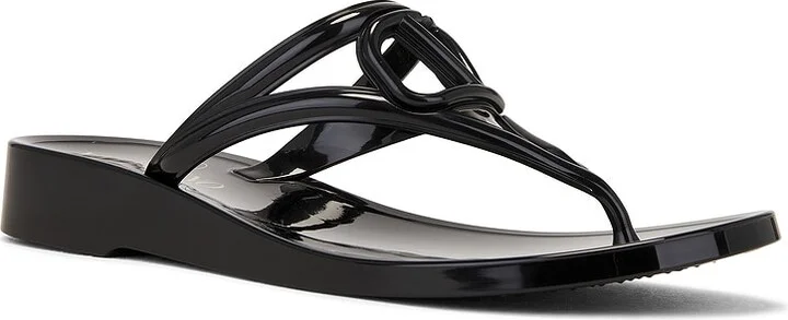 Valentino Garavani V Logo Signature Thong Sandal in Black - Image 2