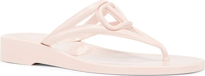 Valentino Garavani V Logo Signature Thong Sandal in Blush - Image 2