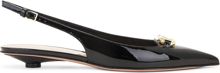 Valentino Garavani V Logo The Bold Edition Sling Back in Black