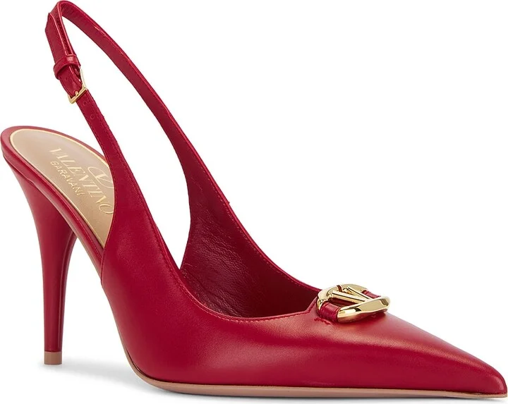 Valentino Garavani V Logo The Bold Edition Sling Back Pump in Red - Image 2