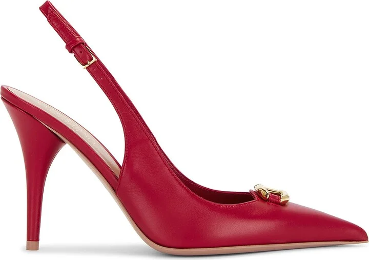 Valentino Garavani V Logo The Bold Edition Sling Back Pump in Red