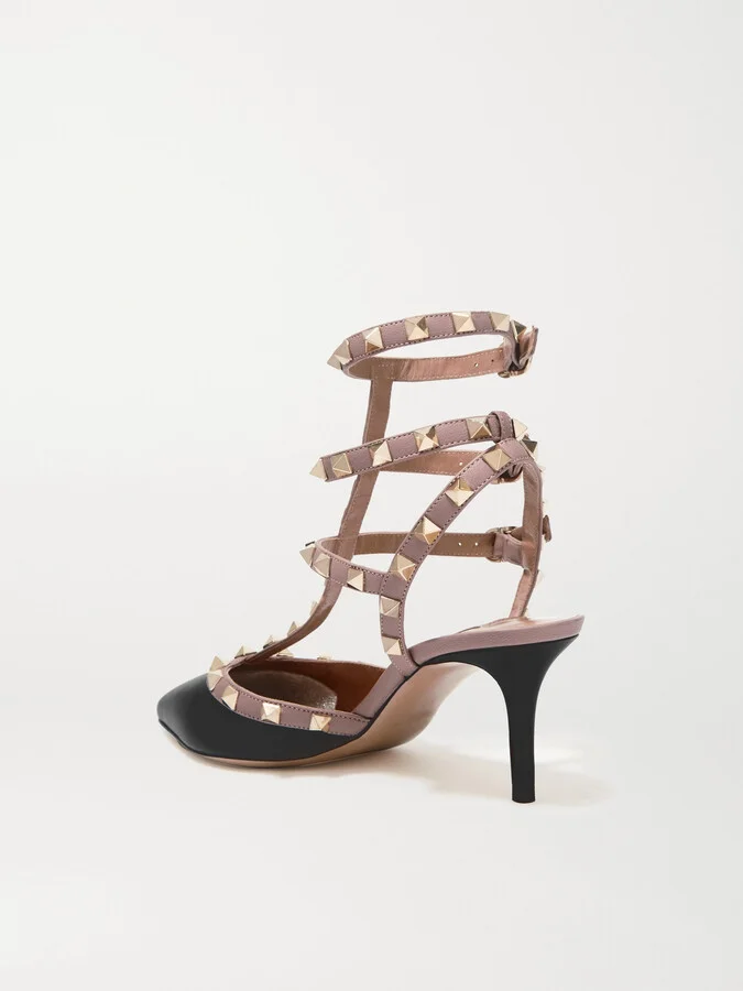 Valentino Garavani - Valentino Garavani Rockstud 65 Two-tone Leather Pumps - Black - Image 3