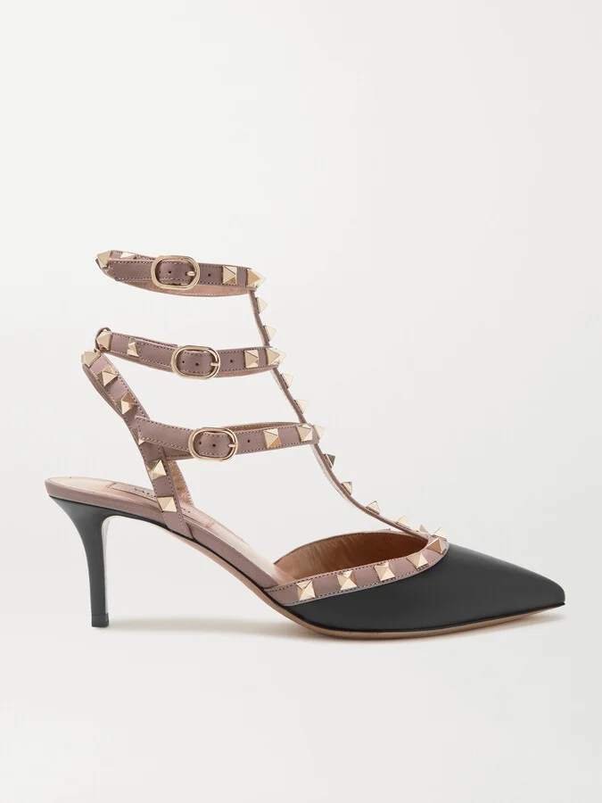Valentino Garavani - Valentino Garavani Rockstud 65 Two-tone Leather Pumps - Black