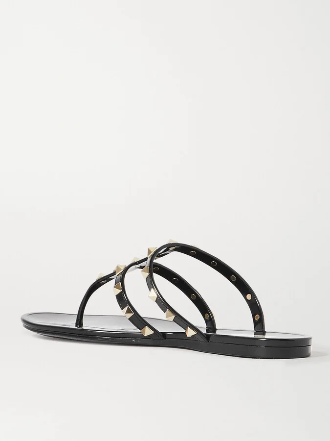 Valentino Garavani - Valentino Garavani Rockstud Rubber Sandals - Black - Image 3