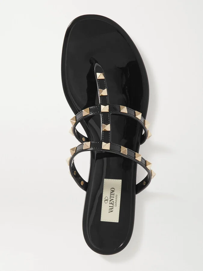 Valentino Garavani - Valentino Garavani Rockstud Rubber Sandals - Black - Image 6