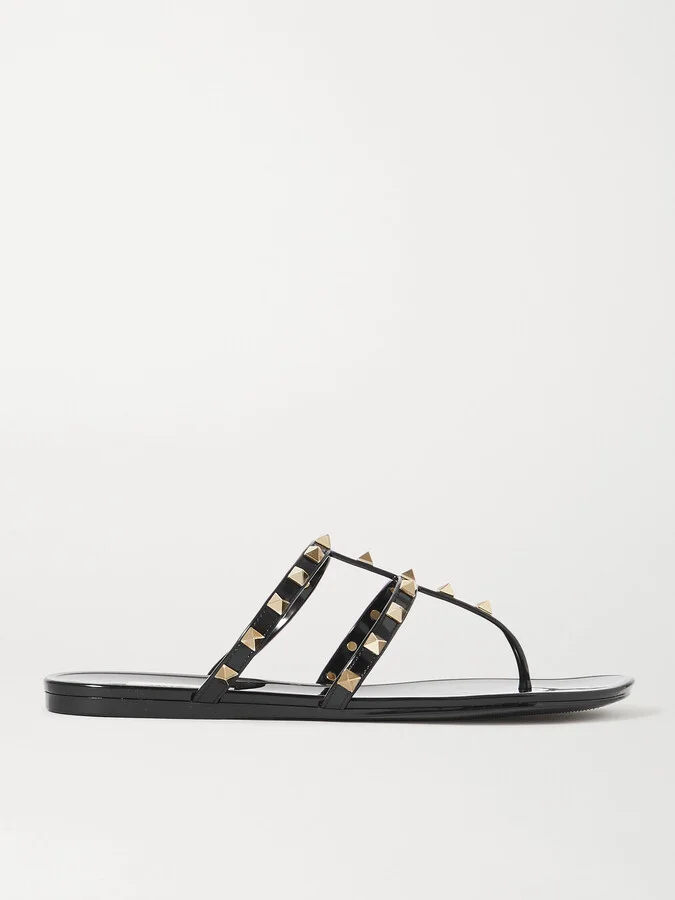 Valentino Garavani - Valentino Garavani Rockstud Rubber Sandals - Black