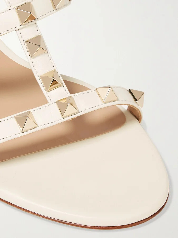 Valentino Garavani - Valentino Garavani The Rockstud 60 Leather Mules - Ivory - Image 4
