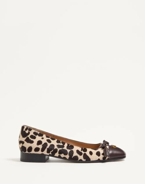 Valentino Garavani Valet Du Roi Ballerina In Pony-Effect Calfskin 25Mm