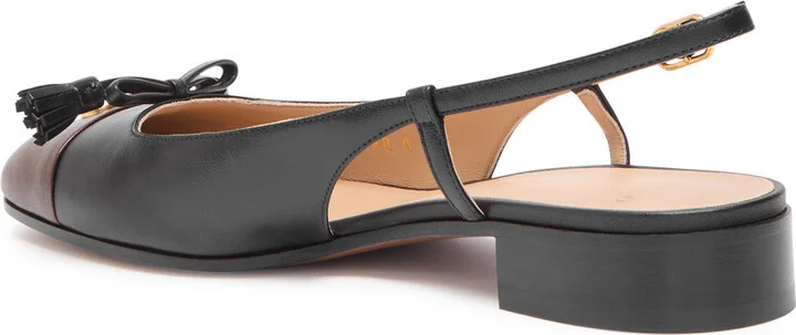 Valentino Garavani Valet Du Roi Ballerina Leather Slingback Pumps - Image 2