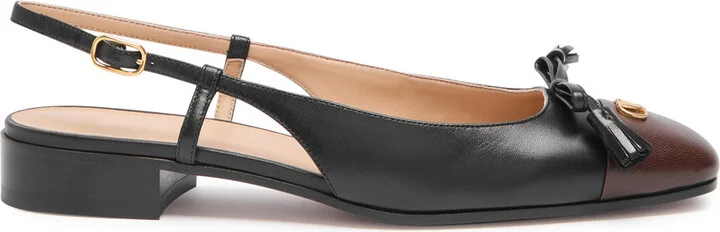 Valentino Garavani Valet Du Roi Ballerina Leather Slingback Pumps