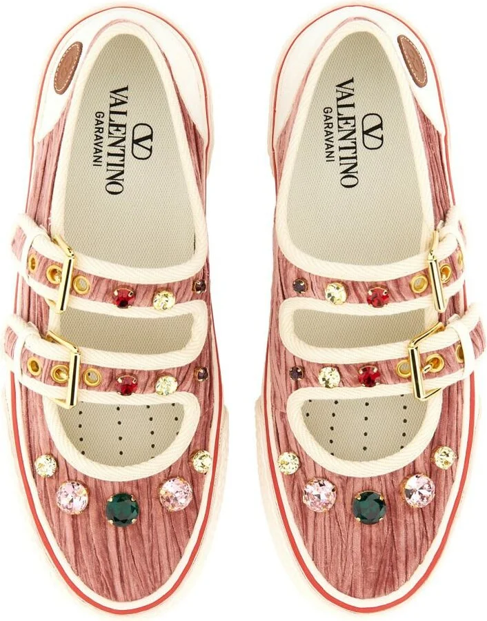 Valentino Garavani Velvet "Dollyboard" Ballerina Sneaker - Image 6