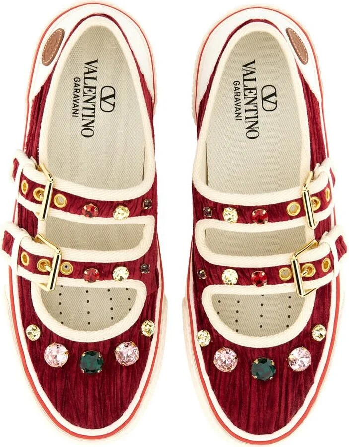 Valentino Garavani Velvet "Dollyboard" Ballerina Sneaker - Image 6