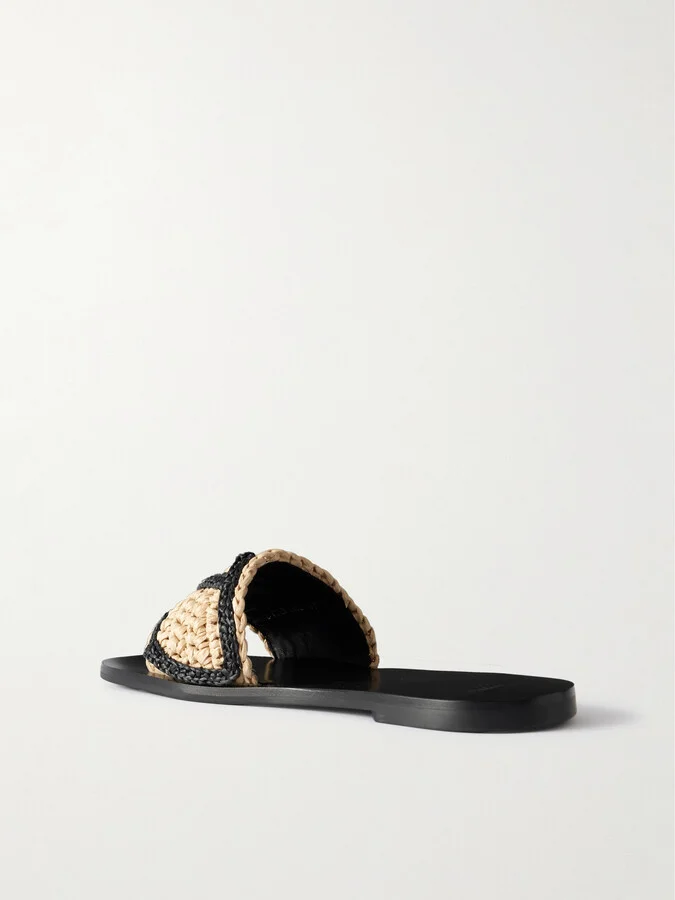 Valentino Garavani - Viva Superstar Two-tone Raffia Slides - Neutrals - Image 3