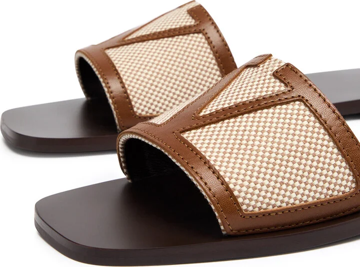 Valentino Garavani Viva Superstar Vlogo Canvas Sliders - Image 3