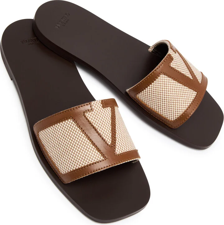 Valentino Garavani Viva Superstar Vlogo Canvas Sliders - Image 4