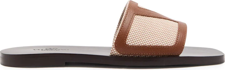 Valentino Garavani Viva Vlogo Leather Sliders