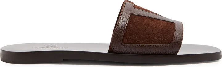 Valentino Garavani Viva Vlogo Leather Sliders