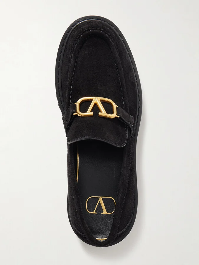 Valentino Garavani - Vlogo 30 Suede Loafers - Black - Image 5