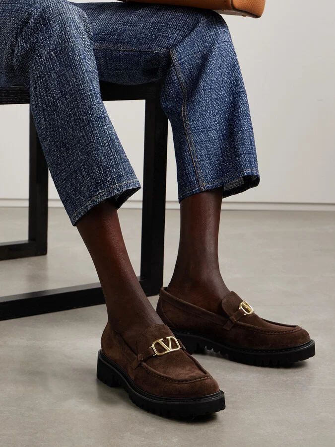 Valentino Garavani - Vlogo 30 Suede Loafers - Brown - Image 2