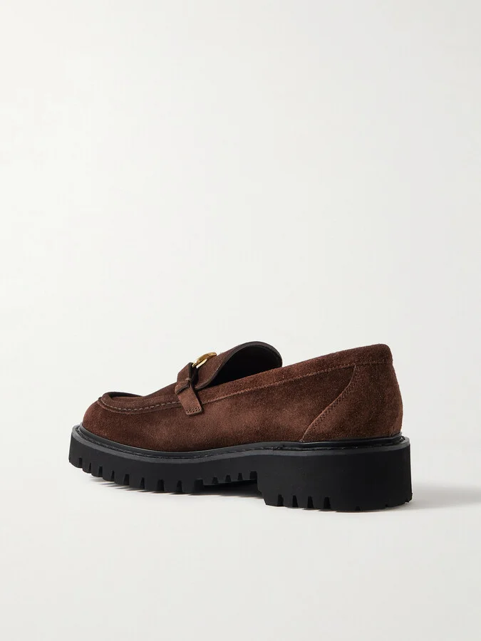 Valentino Garavani - Vlogo 30 Suede Loafers - Brown - Image 3