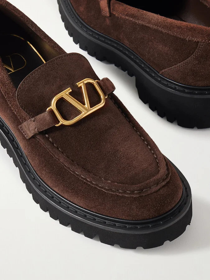 Valentino Garavani - Vlogo 30 Suede Loafers - Brown - Image 4