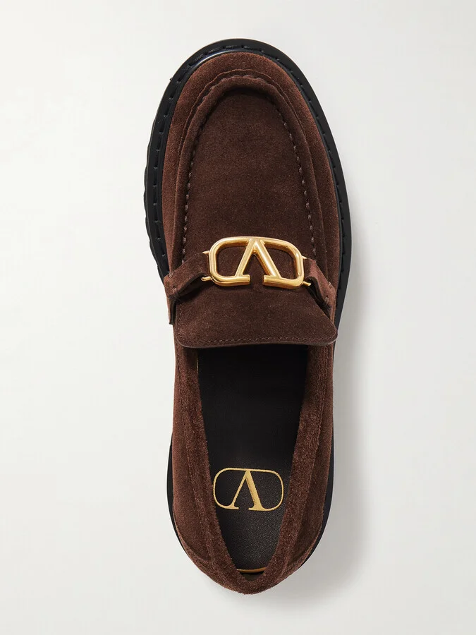 Valentino Garavani - Vlogo 30 Suede Loafers - Brown - Image 5
