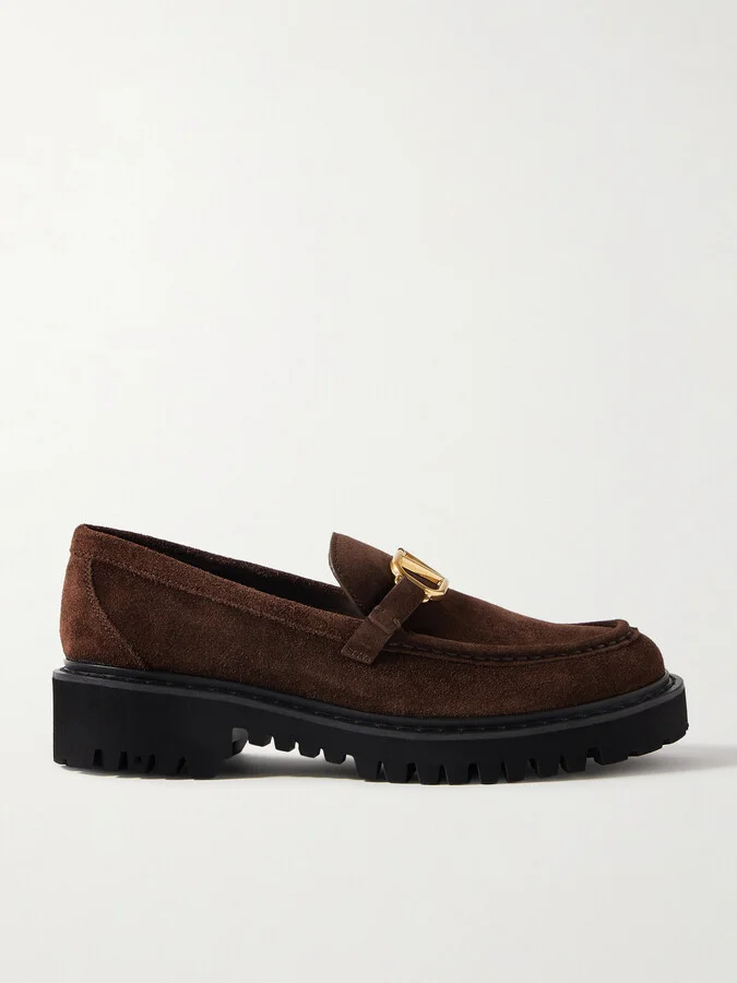 Valentino Garavani - Vlogo 30 Suede Loafers - Brown