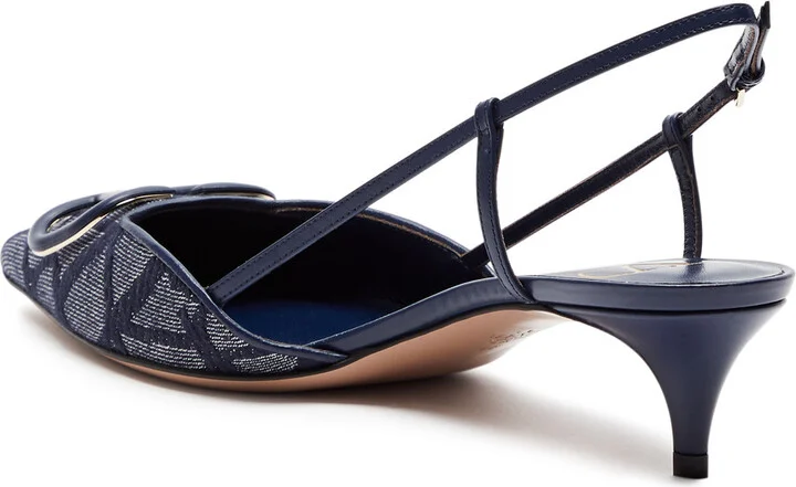 Valentino Garavani Vlogo 40 Canvas Slingback Pumps - Image 2